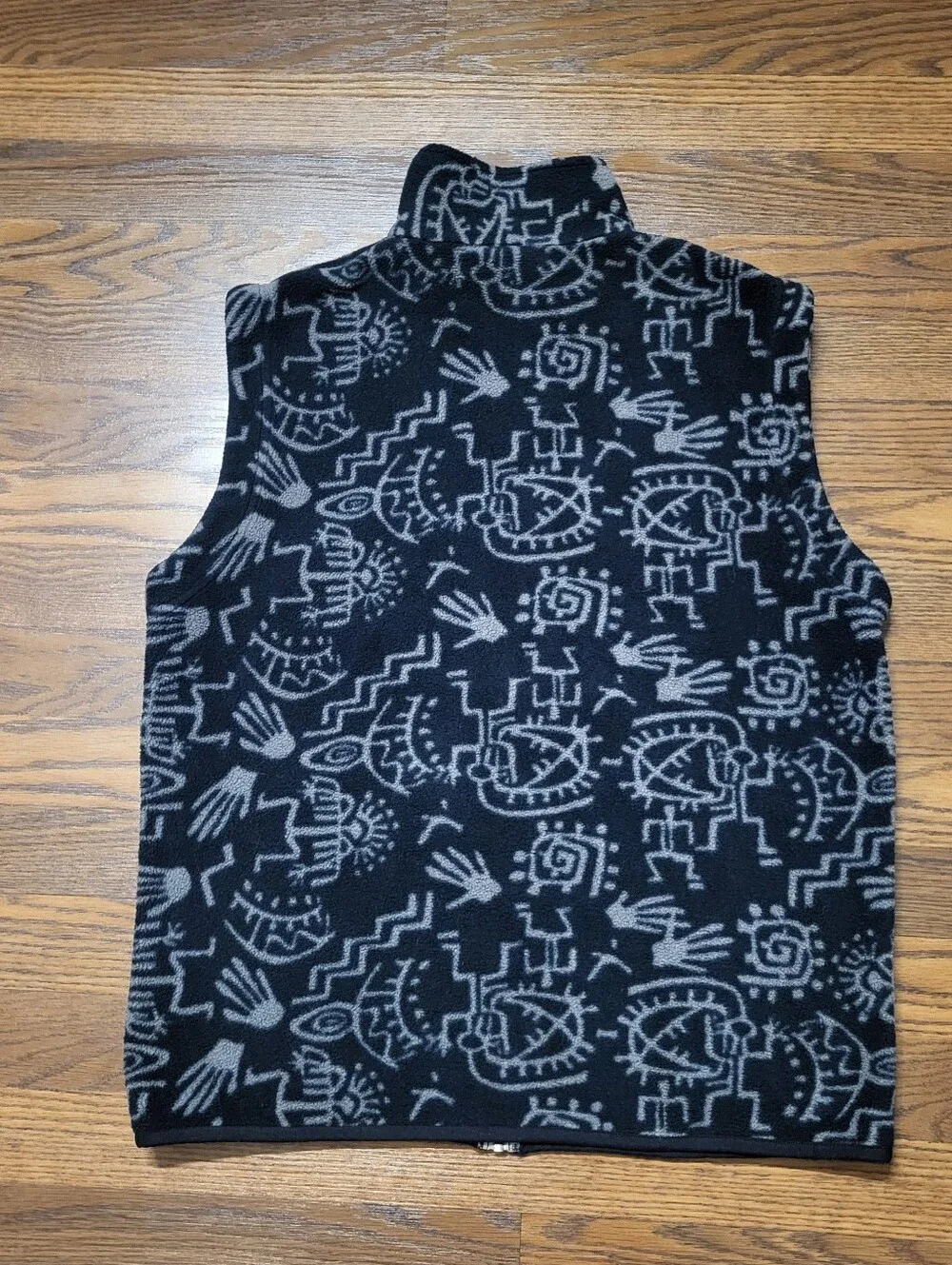 Fleece Full Zip NORTH FACE Vest Tribal People GEOMETRIC Print Mens M / Womens L